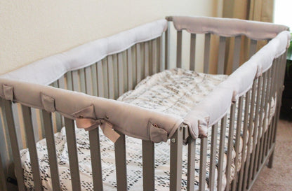 4 Pieces Crib Rail Cover (Grey) Cozyzoa